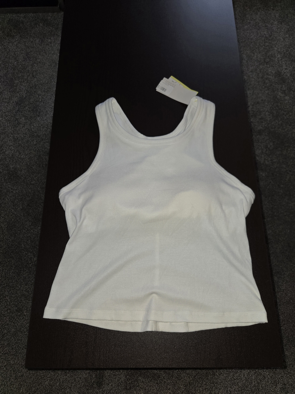 all in motion White Ribbed Built-in Bra Tank Top